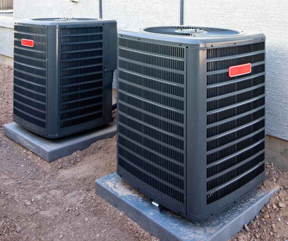 Two air conditioning units outside